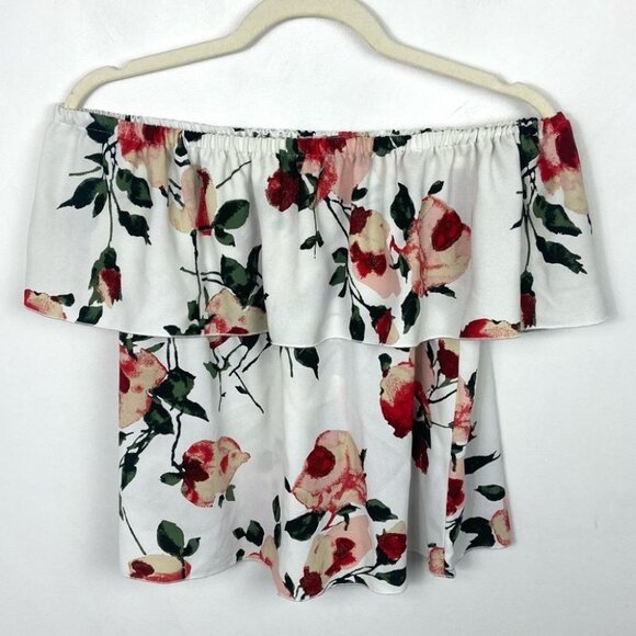 Aritzia Wilfred Floral Promener Top Off Shoulder Blouse Size XS Japanese Crepe - Picture 8 of 12